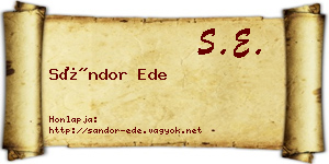 Sándor Ede névjegykártya