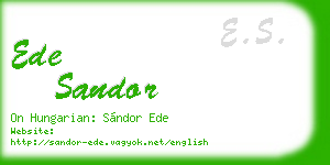 ede sandor business card