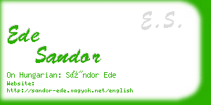 ede sandor business card